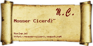 Mosser Ciceró névjegykártya